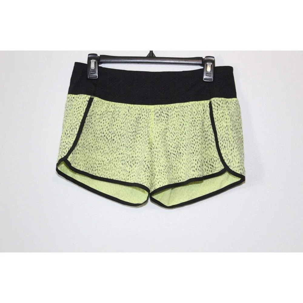 Lululemon Run Speed Short Dottie Dash Clarity Yellow Black Women's Size 6 H14252 - Picture 4 of 10